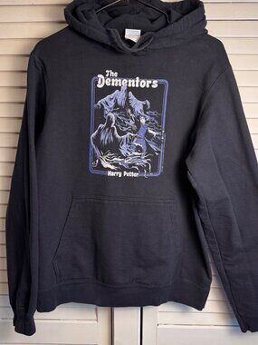 Harry Potter Dementors men’s medium Black Hoodie By Port & Company Cotton Blend